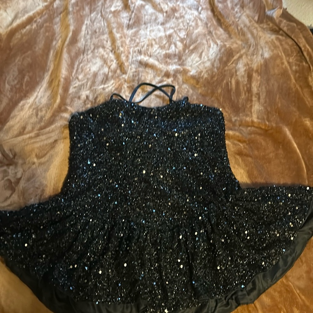 XL black sequin mini dress